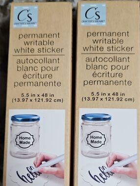 Crafter's Square Permanent Writable White Sticker - White